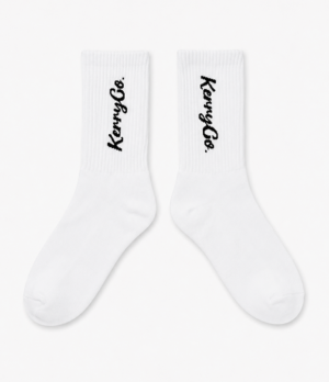 KERRYCO Signature Crew Socks White | Premium Unisex Streetwear Socks KERRYCO Signature Crew Socks White premium unisex streetwear cotton socks