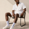 F38592EB-0A11-4769-8E9B-9D4AC81545F1 White Performance Stripe Crew Socks