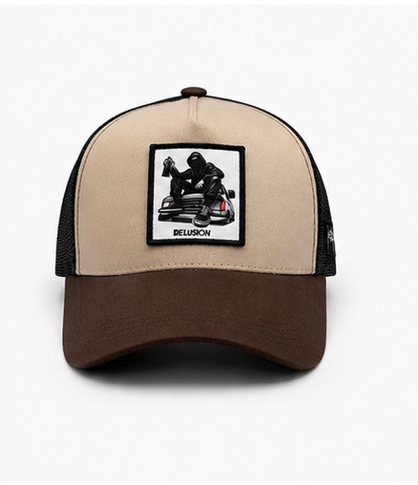 KERRYCO Urban Mesh Trucker Cap Brown Edition | Unisex Streetwear Hat KERRYCO Urban Mesh Trucker Cap Brown Edition premium unisex streetwear hat