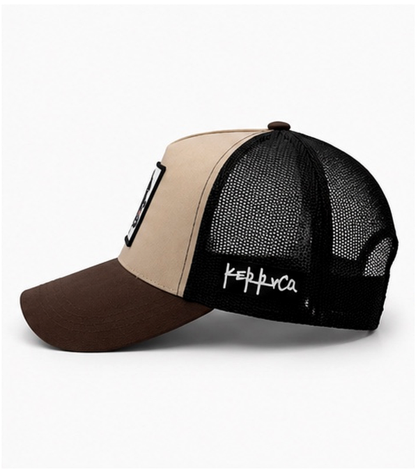 KERRYCO Urban Mesh Trucker Cap Brown Edition | Unisex Streetwear Hat KERRYCO Urban Mesh Trucker Cap Brown Edition premium unisex streetwear hat