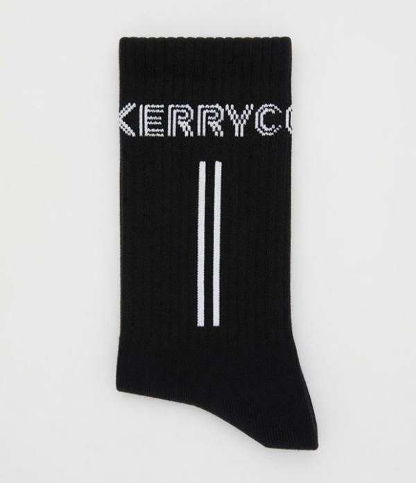 KERRYCO Performance Stripe Crew Socks Black White | Unisex Streetwear Socks Black Performance Stripe Crew Socks