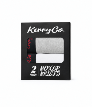 KerryCo 2-Pack Boxer Briefs (Grey & White)
