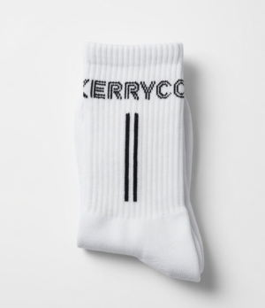 White Performance Stripe Crew Socks